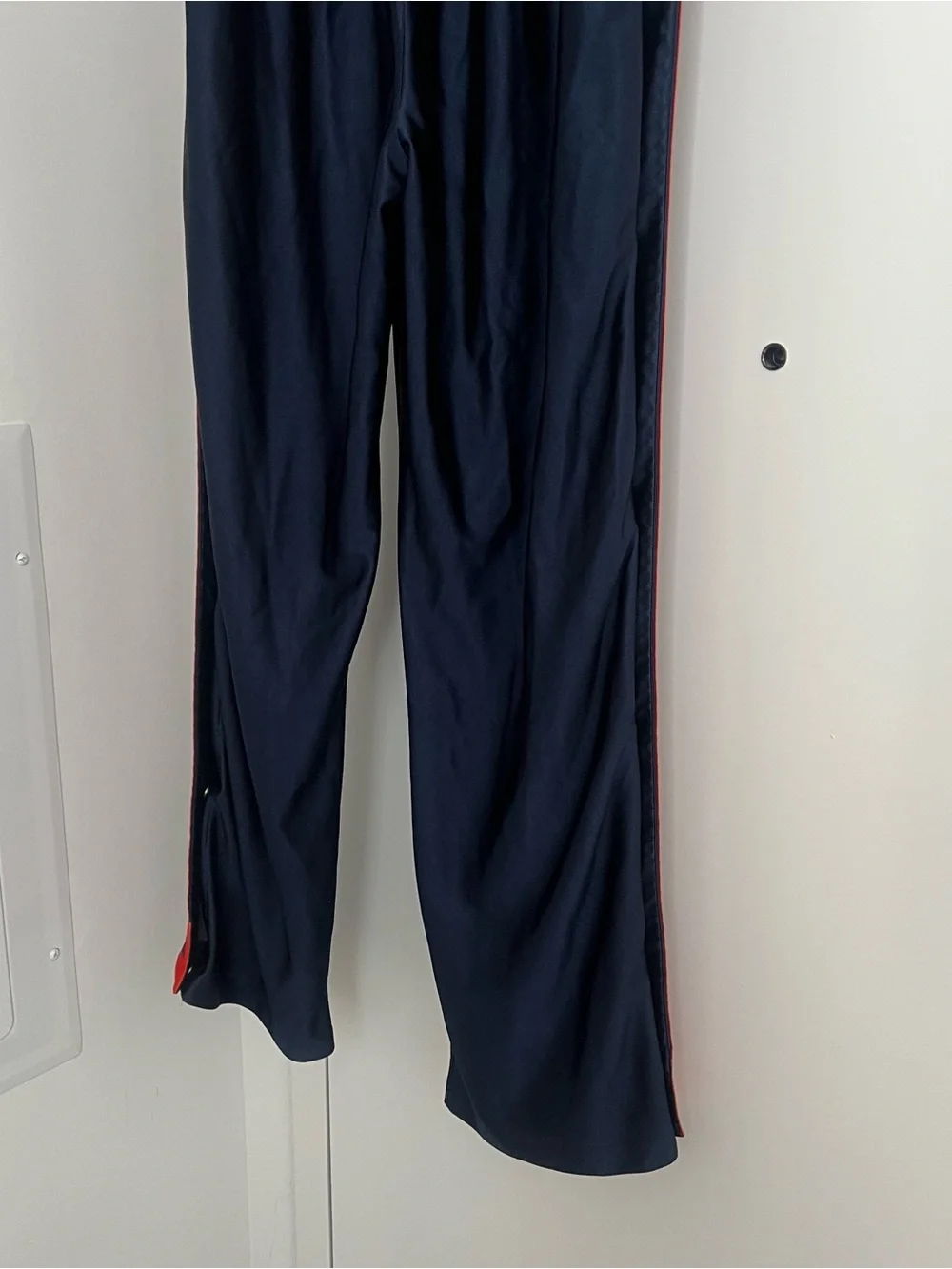 ⁠Vintage Adidas Snap Button Track Pants XL Blue Orange Tearaway Y2K 2005⁠